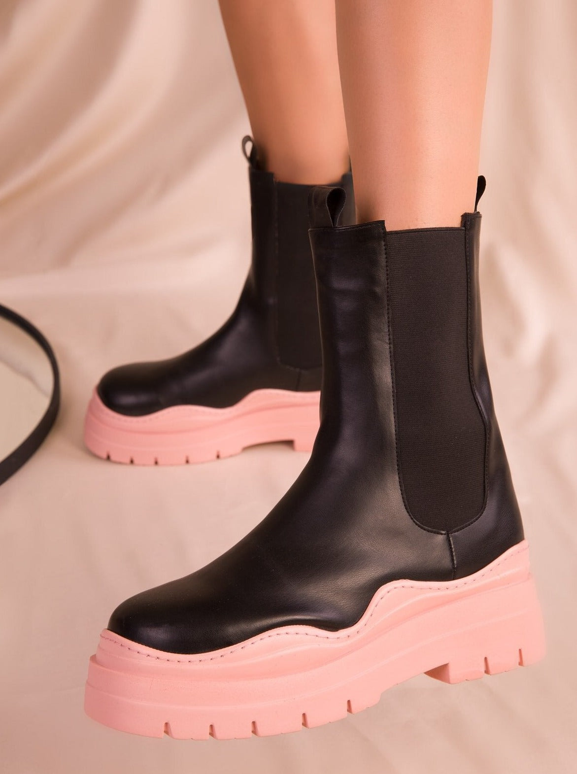 colored sole ankle boots