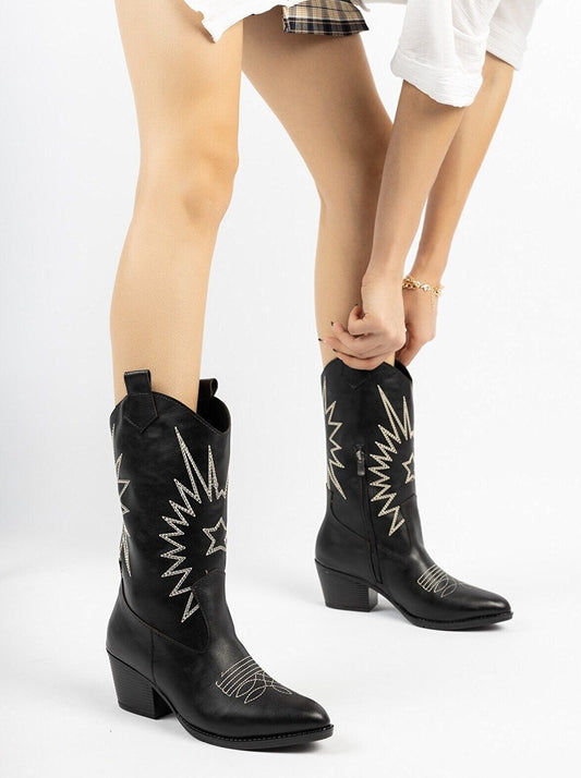 embroidered western boots