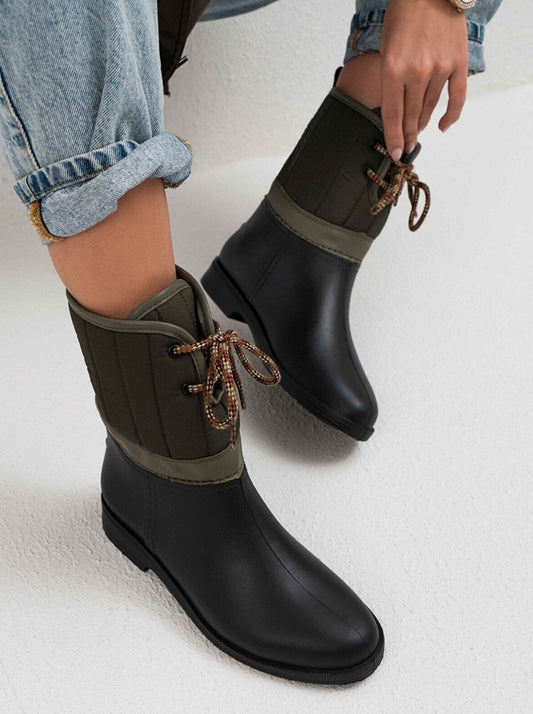 lace up rain boots