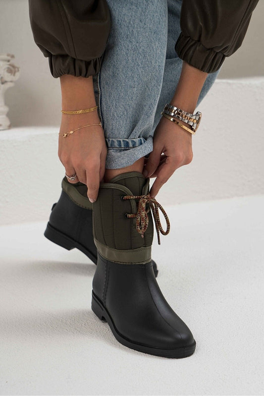 lace up rain boots