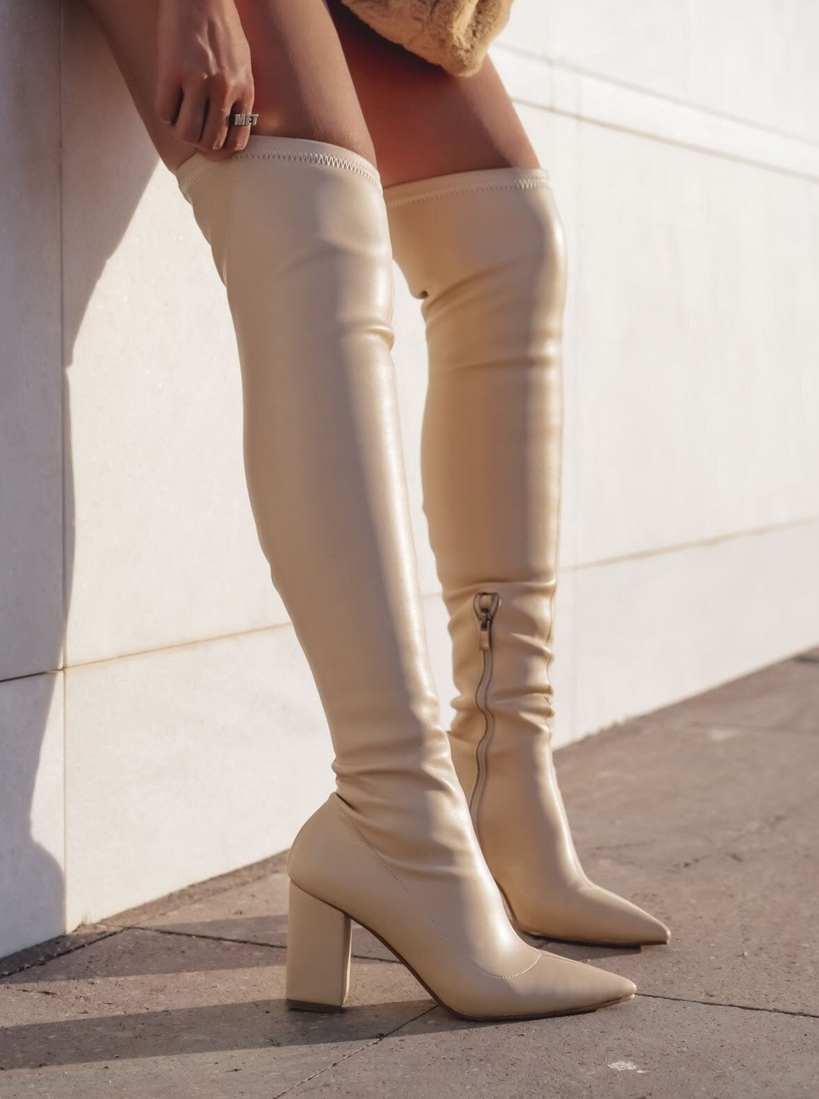 sock thigh high boots