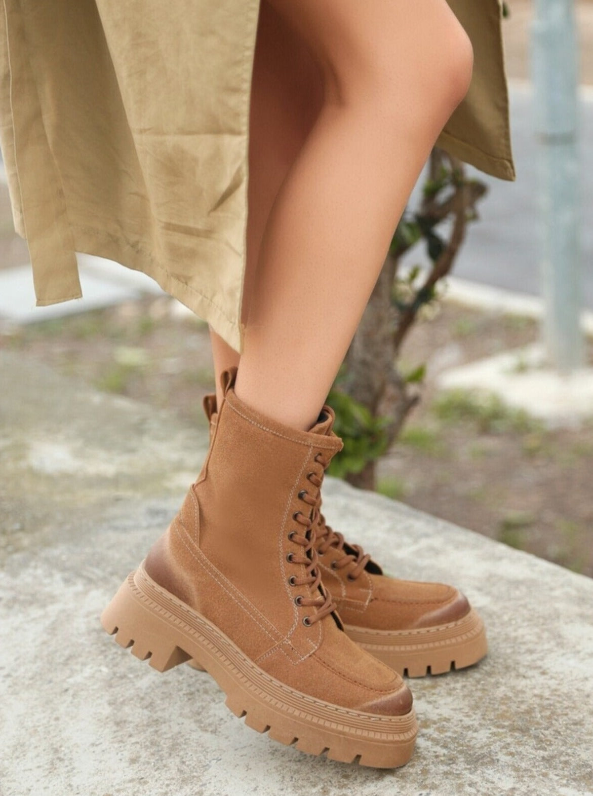 suede chunky boots