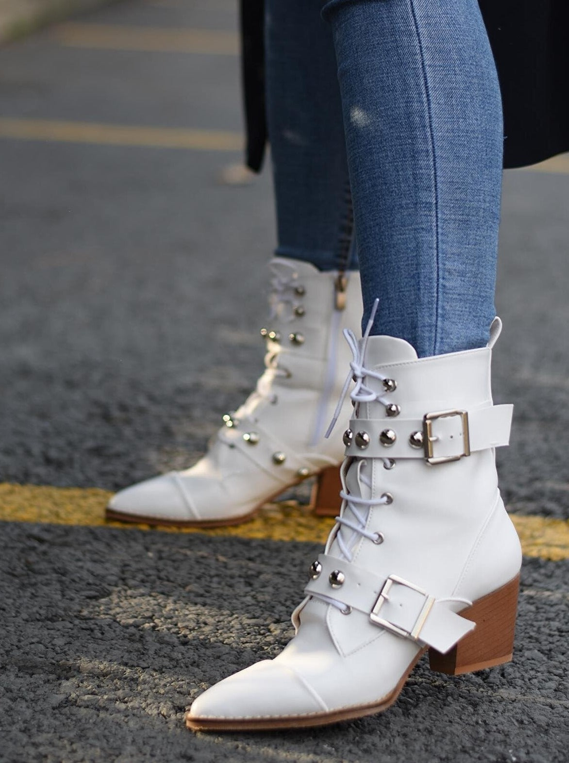 White western belted ankle boots