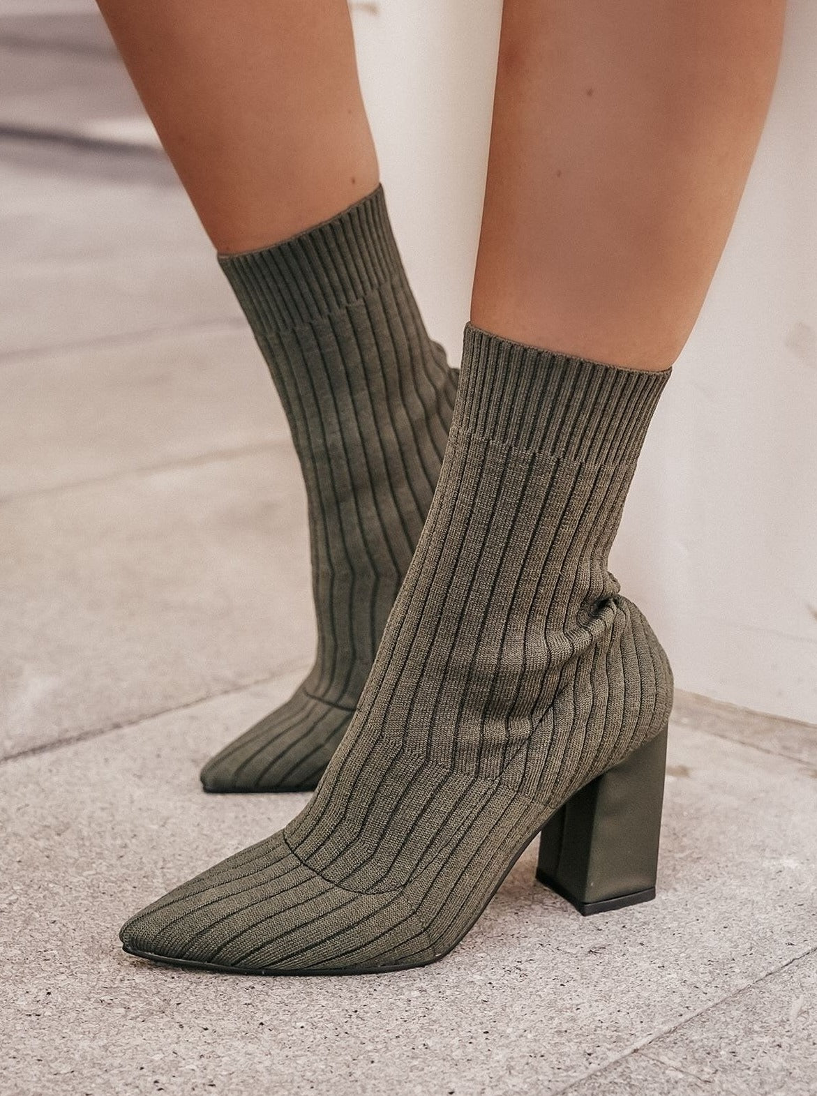 knitted sock ankle boots