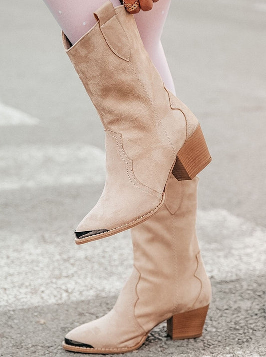 western suede ankle boots