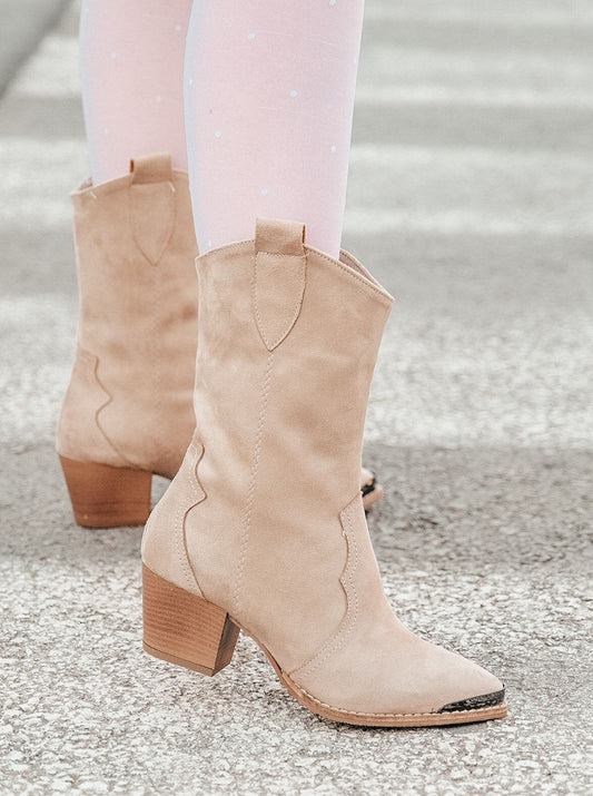 western suede ankle boots