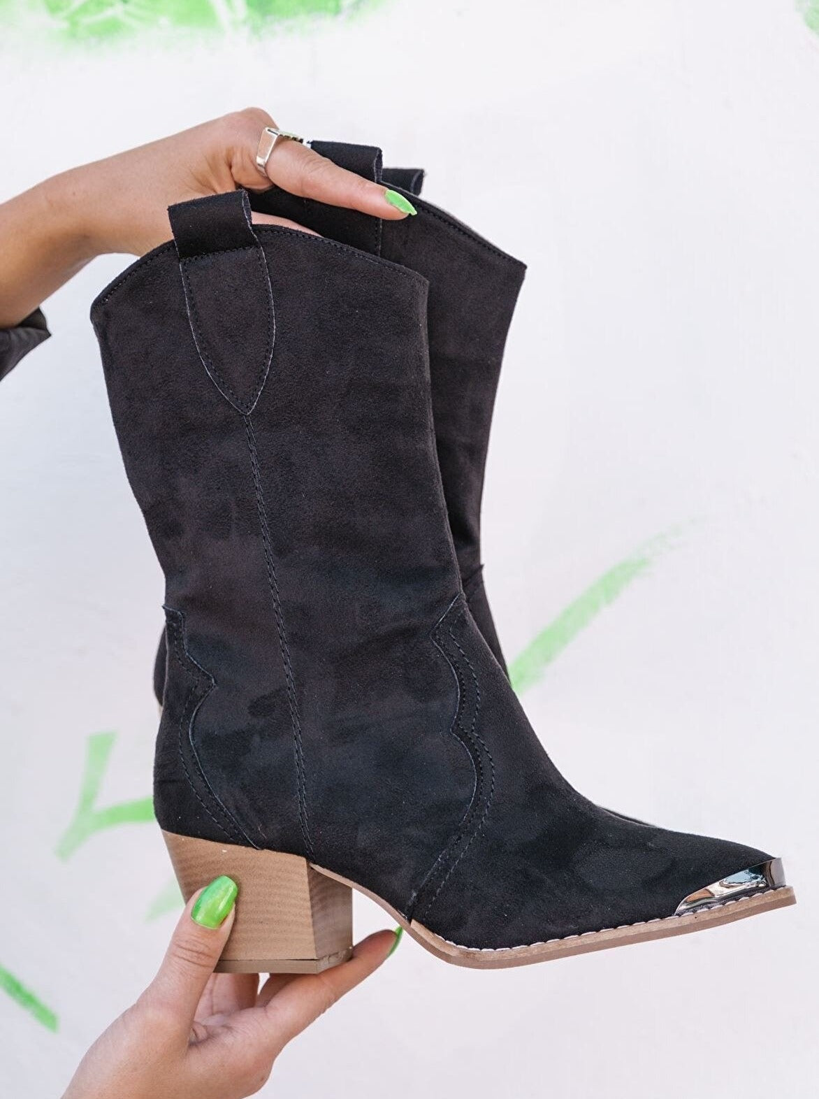 western suede ankle boots