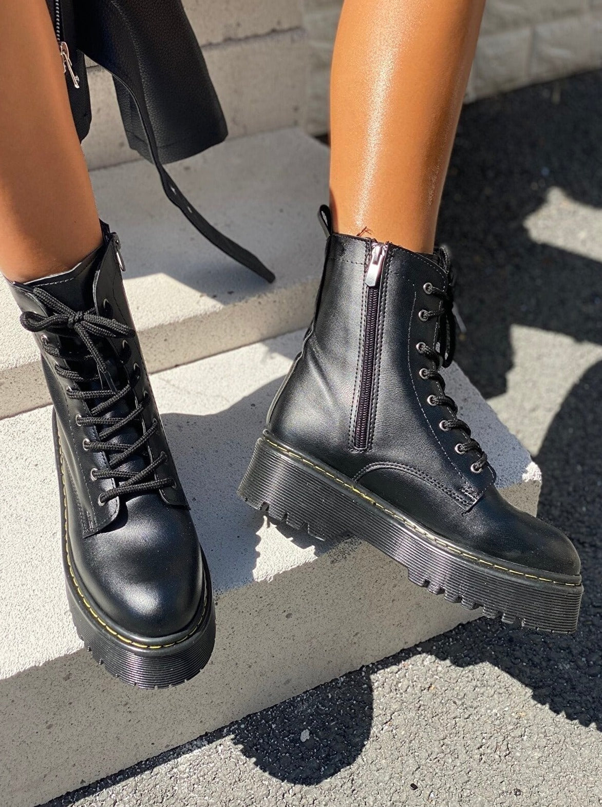 chunky combat boots