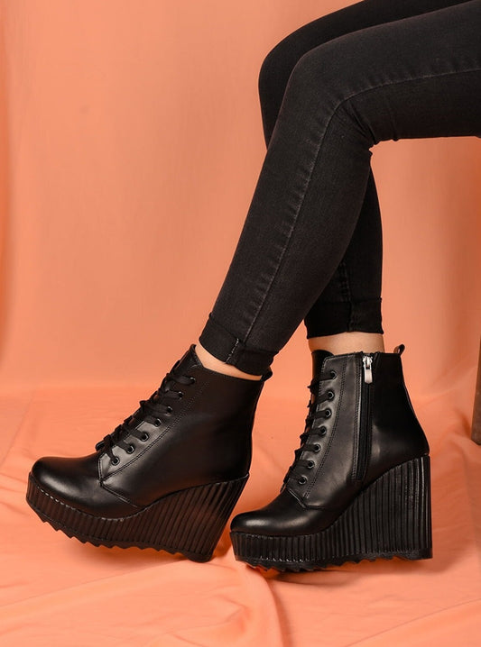 wedge heel boots