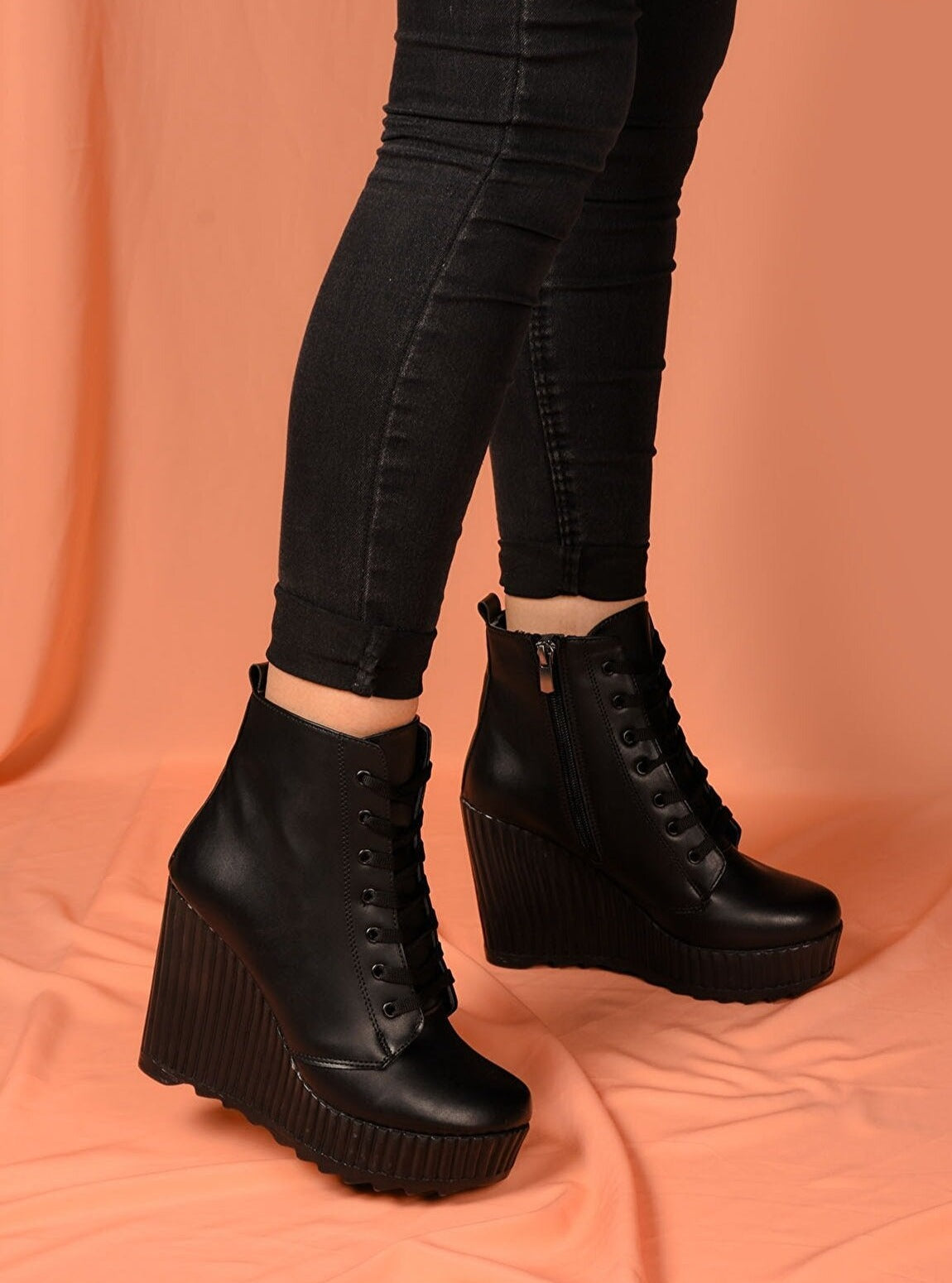 wedge heel boots