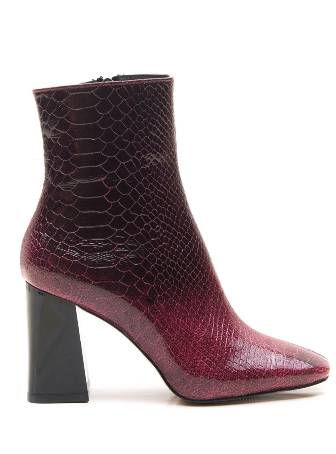 burgundy snake print boots