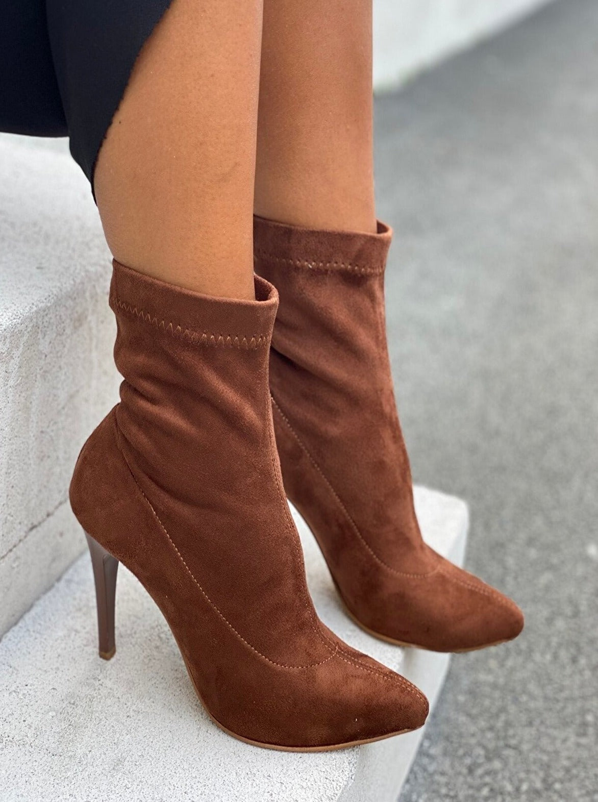 suede ankle sock boots