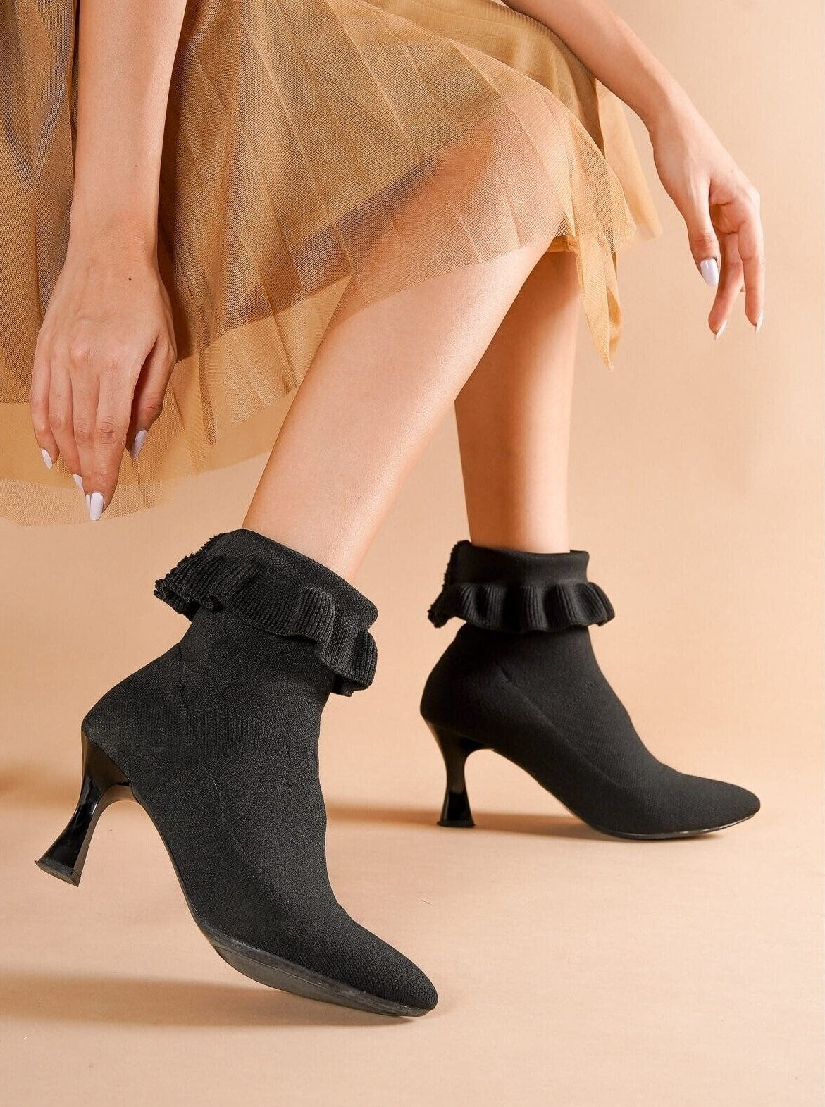 frilly sock boots