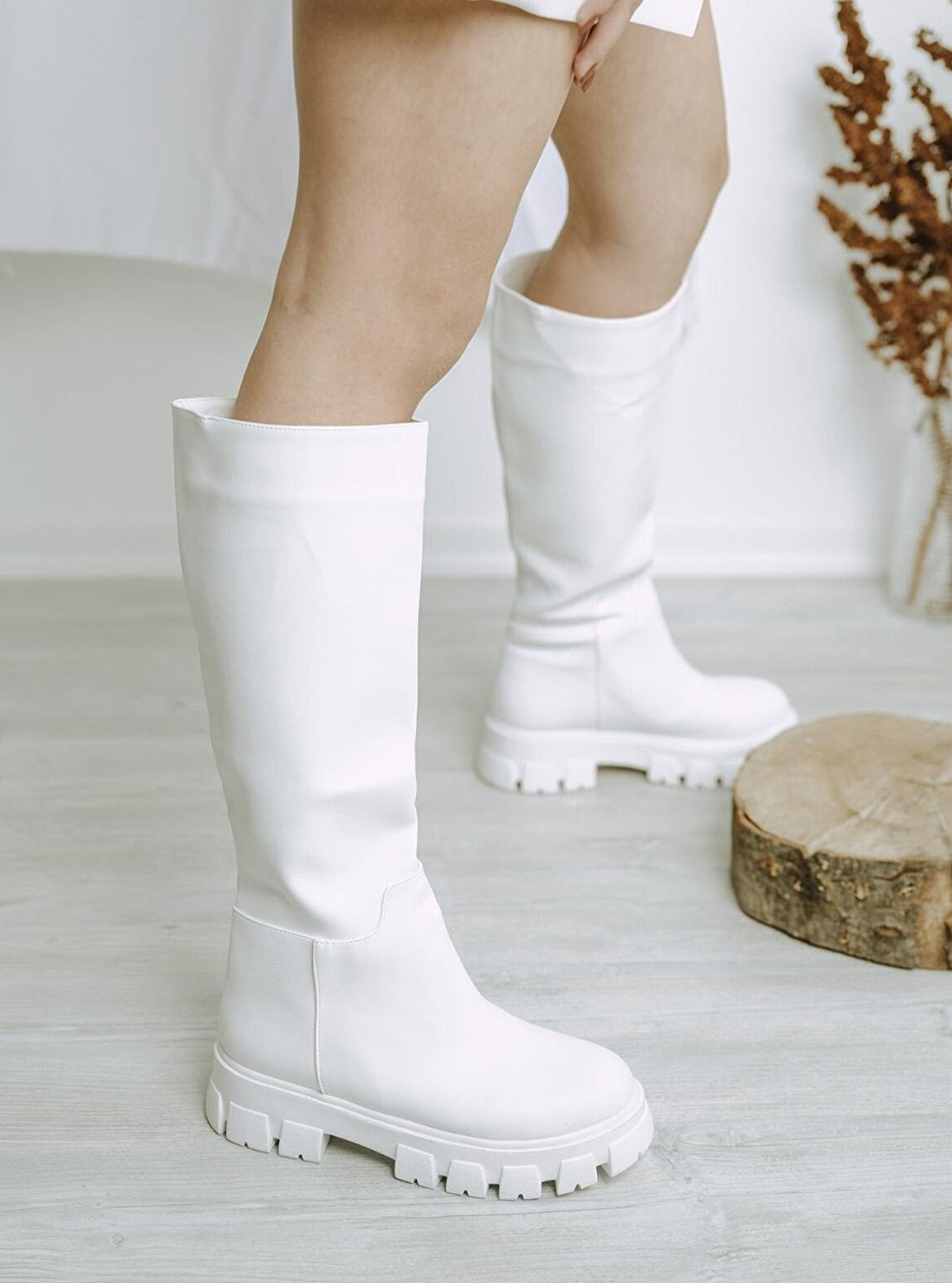 chunky high-knee boots